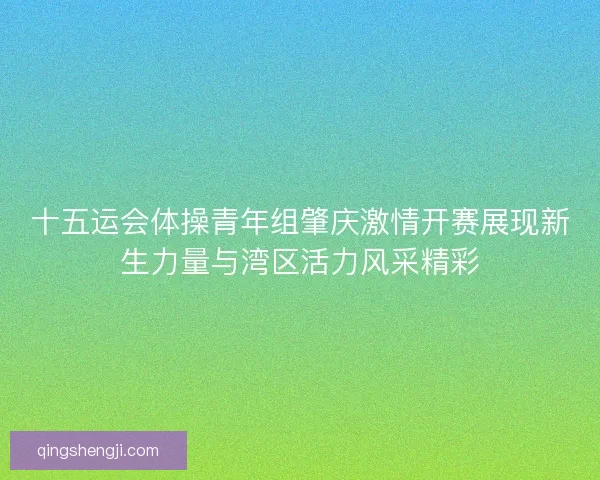 十五运会体操青年组肇庆激情开赛展现新生力量与湾区活力风采精彩